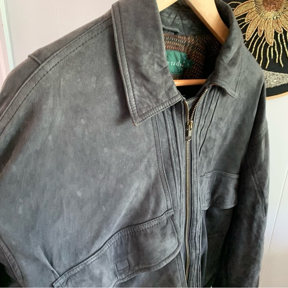 Vintage Overland Silverado Leather Bomber Jacket Blanket Lined Wool Pilot Flight - Picture 4 of 15